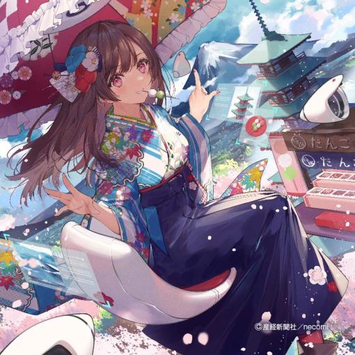 専用　手描きイラスト 《 真珠の涙 》 オリジナル　水彩画　女の子 アールジュネス・軸中心派・E☆2-えつ-