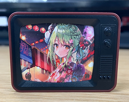 【ももこ】レトロTV型マグネット・浴衣緑