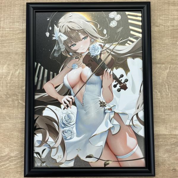 【ほうき星】メタルアートプレート・Snow Rose