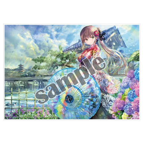 ≪予約≫【緒方てい】A5アクリルパネル・梅雨晴れ間に咲く虹の花【軸中心祭2025冬】