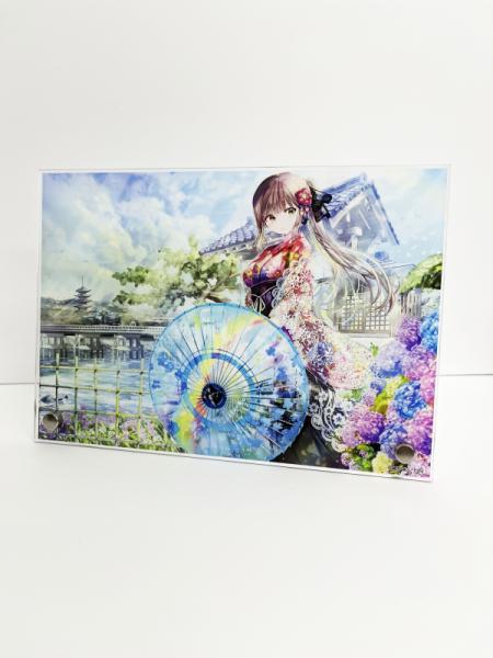 ≪予約≫【緒方てい】A5アクリルパネル・梅雨晴れ間に咲く虹の花【軸中心祭2025冬】