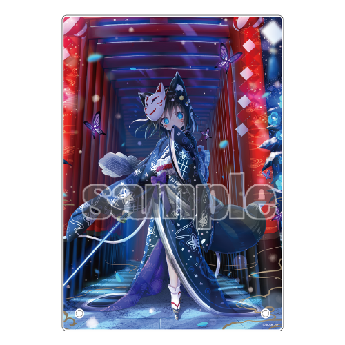 【夜ノみつき】オーロラA5アクリルパネル・青紅