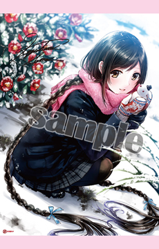 SALE【和遥キナ】箔押し複製サイン入りB2タペストリー・雪椿