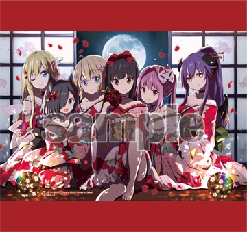 【らぐほのえりか】B2タペストリー・百花の王?立てば芍薬、座れば牡丹…