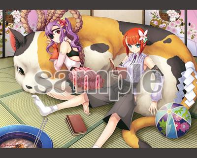 【かんたか/ネクストン】B2タペストリー・まどろみ猫火鉢