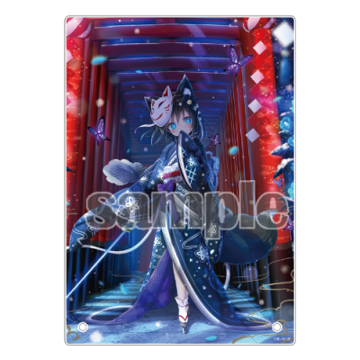 【夜ノみつき】オーロラA5アクリルパネル・青紅